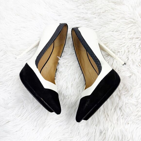 L.A.M.B. CIA Colorblock Leather Pointed Toe Pump Heels - Picture 4 of 14